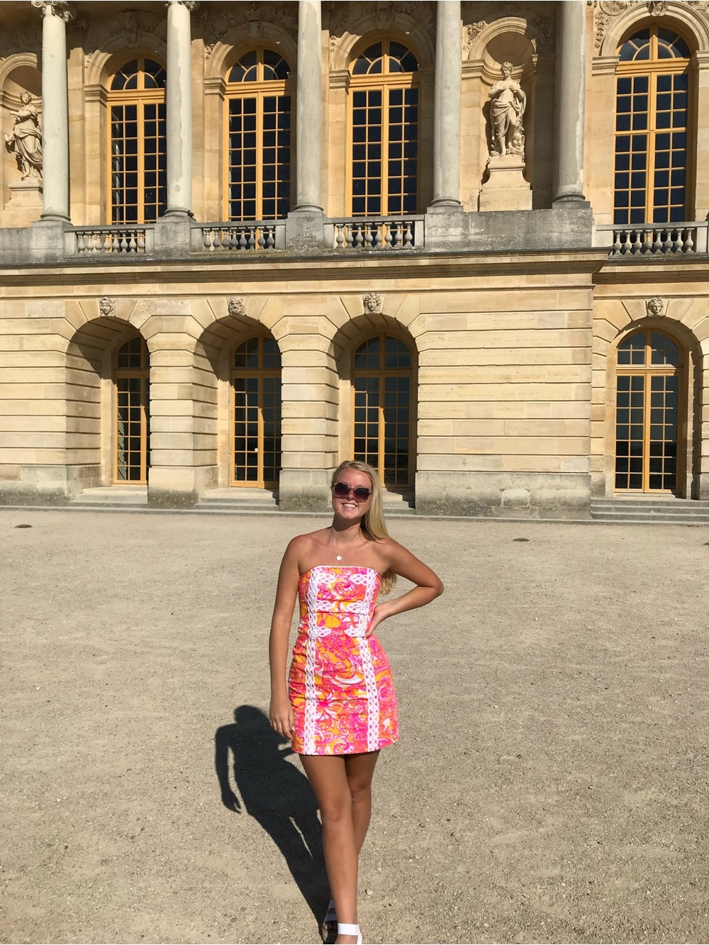 Lilly Pulitzer Pink and Orange Strapless Dress - Picture 4 of 5